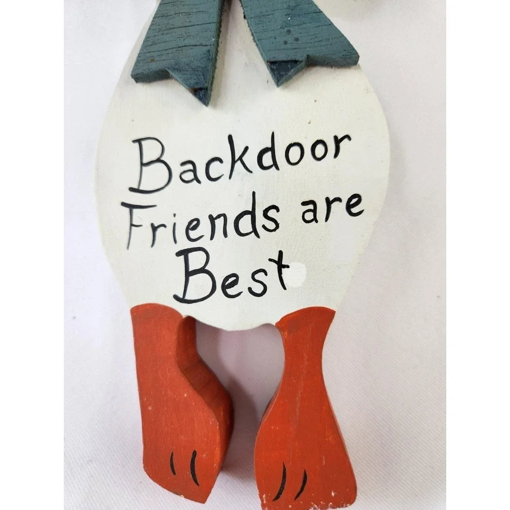 Vtg XL Country Goose Wood‎ Refrigerator Magnet Cottage Core Back Door Farmhouse